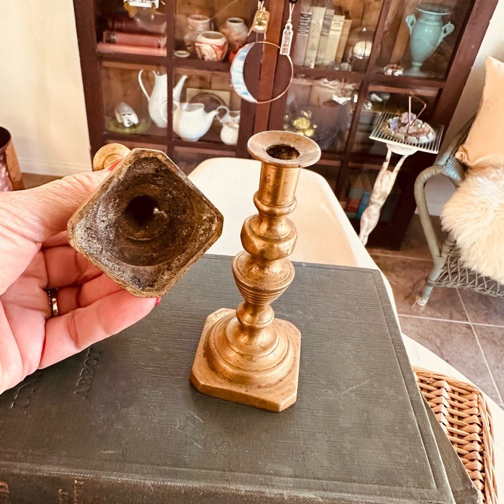 Vintage Small Brass Candlestick Holders - Picture 3 of 3